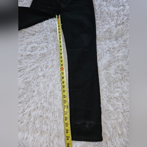 DG2 by Diane Gilman Black Skinny Jeans with Black Rhinestone Accents Womens 4 - Picture 5 of 9